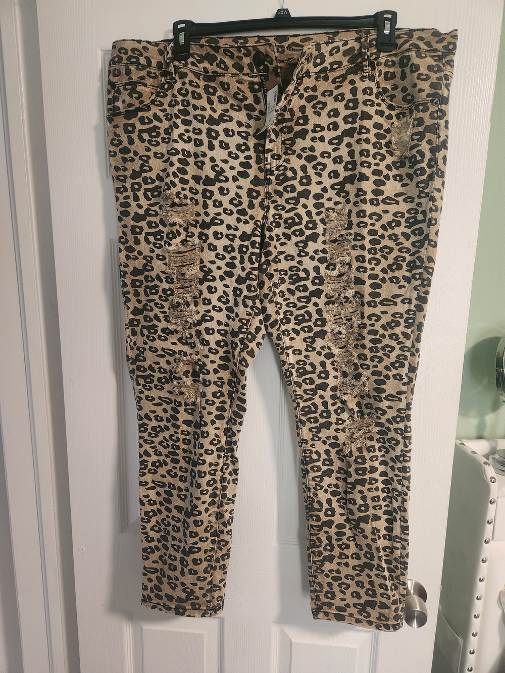 loralette Leopard Print Skinny Jeans - Tan and Black